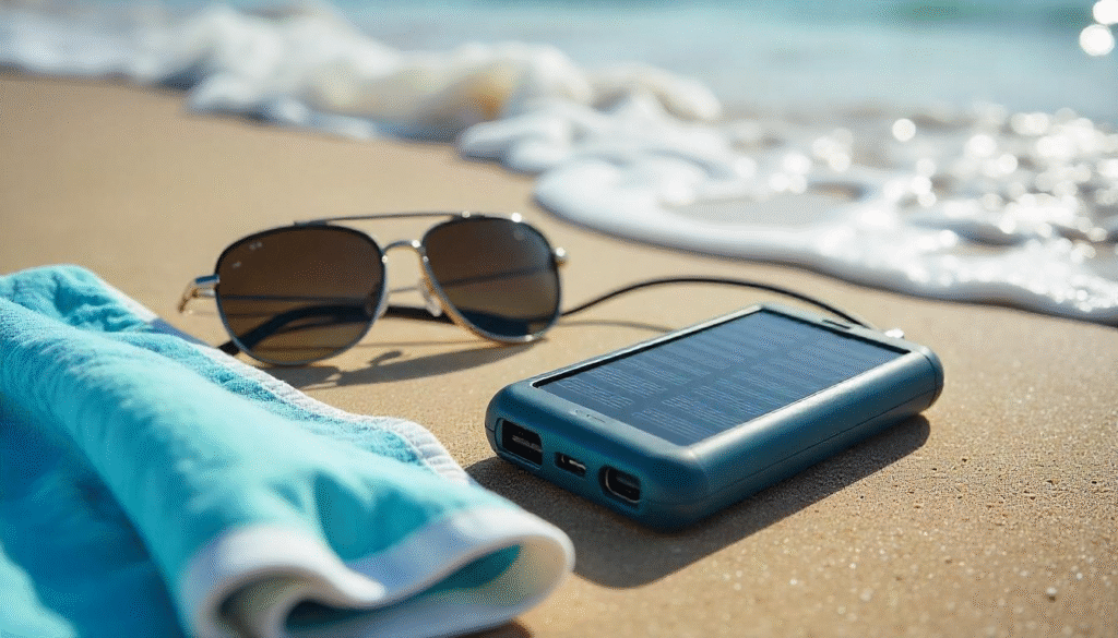 solar charged power bank for outdoors