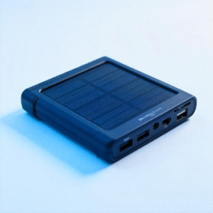 Compact Solar Power Bank in blue color