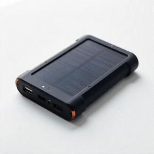 Solar power bank for trekking in black color