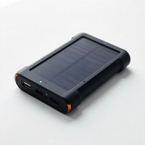 Solar power bank for trekking in black color
